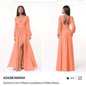 Elegant Coral V-Neck Dress